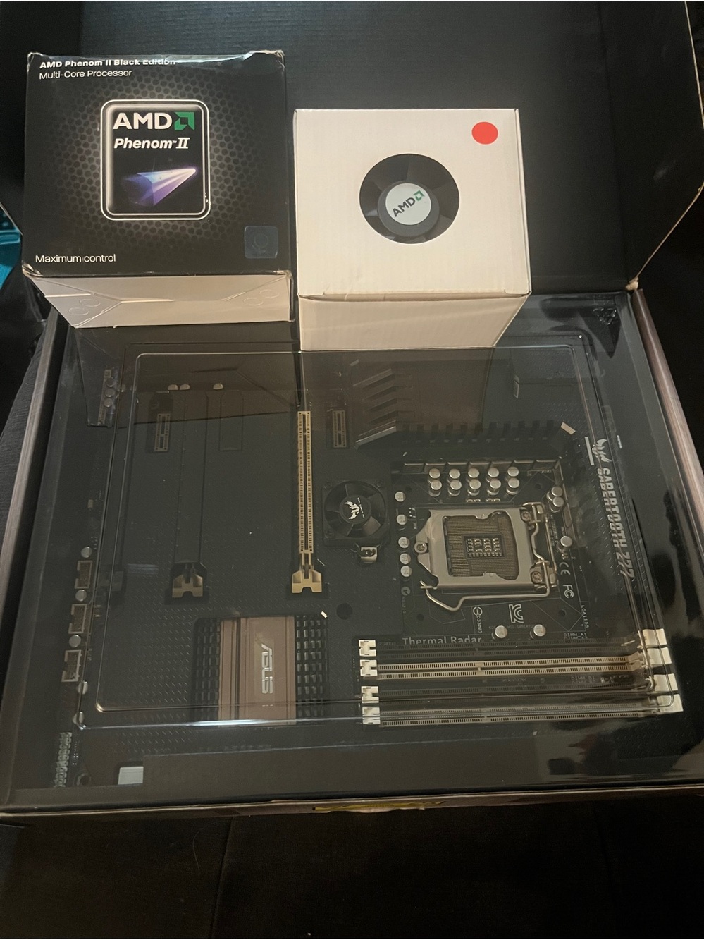 Sabertooth Z77 motherboard and AMD Phenom 2 black edition multi core processor